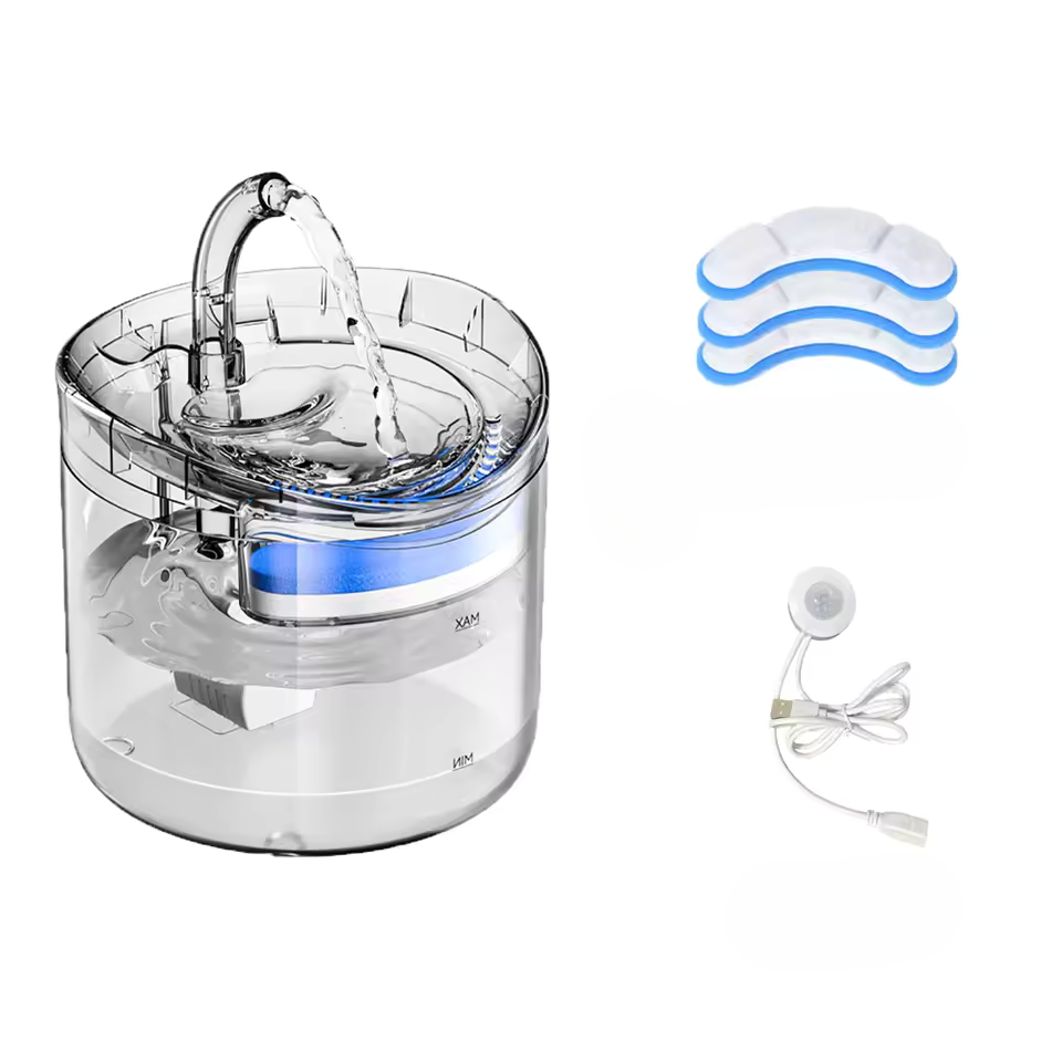 Fontaine a eau chat CrystalSteel 3 filtres et 1 capteur