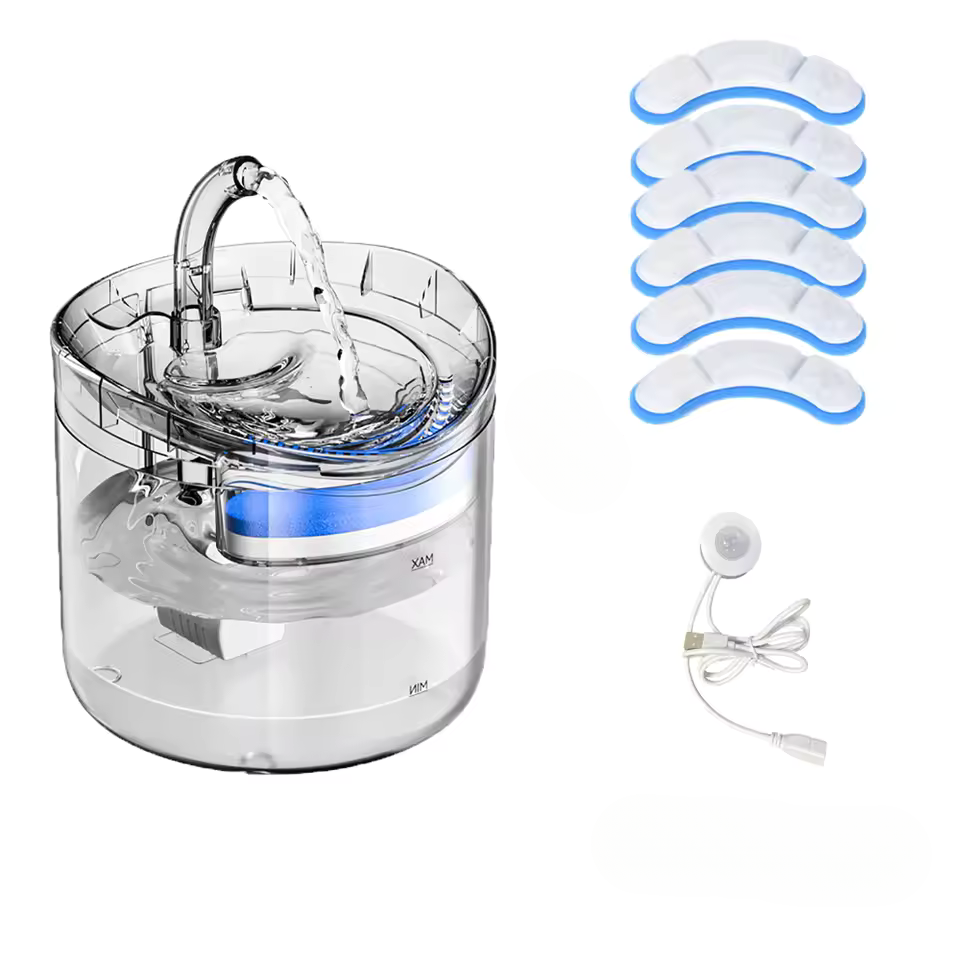 Fontaine a eau chat CrystalSteel 6 filtres et 1 capteur
