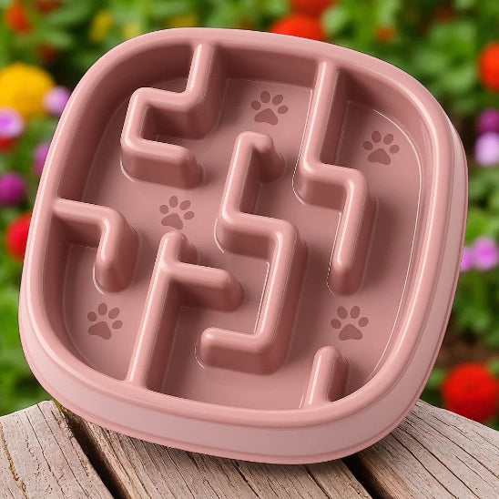 Gamelle anti glouton chat PawSlowFeeder rose