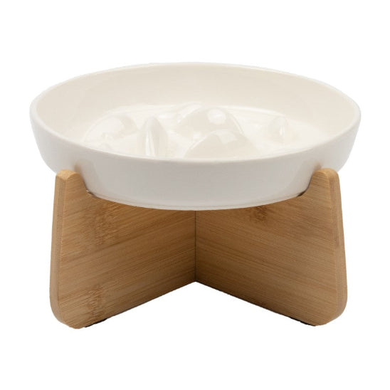 Gamelle anti glouton chat ZenBowl socle blanche