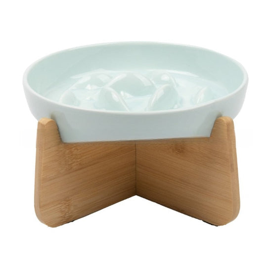 Gamelle anti glouton chat ZenBowl socle bleue