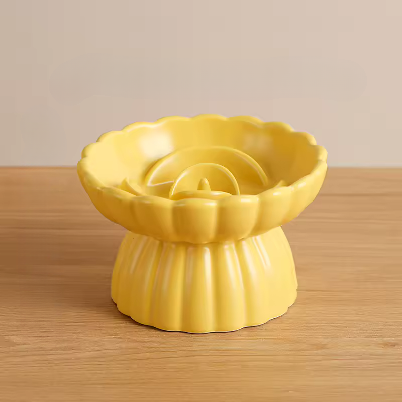Gamelle chat anti glouton Bowl&Roses variante Jaune