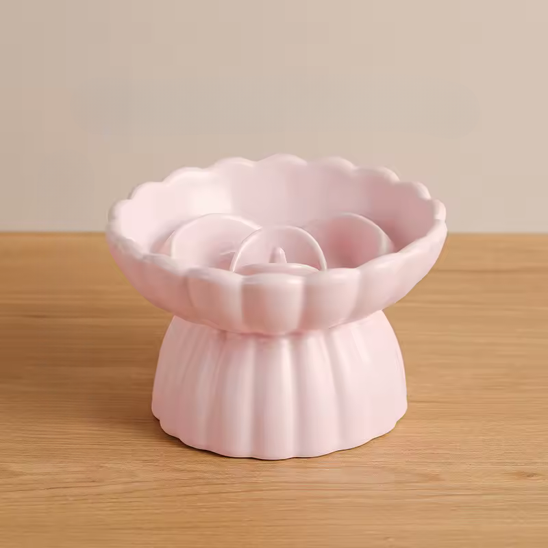 Gamelle chat anti glouton Bowl&Roses variante rose