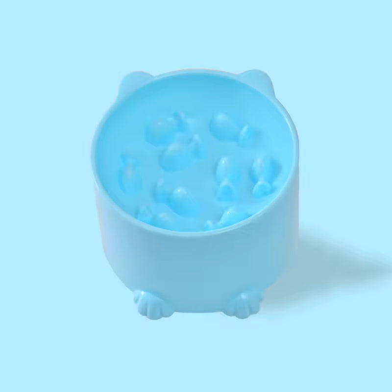 Gamelles anti glouton chat CatFunBowl Bleue