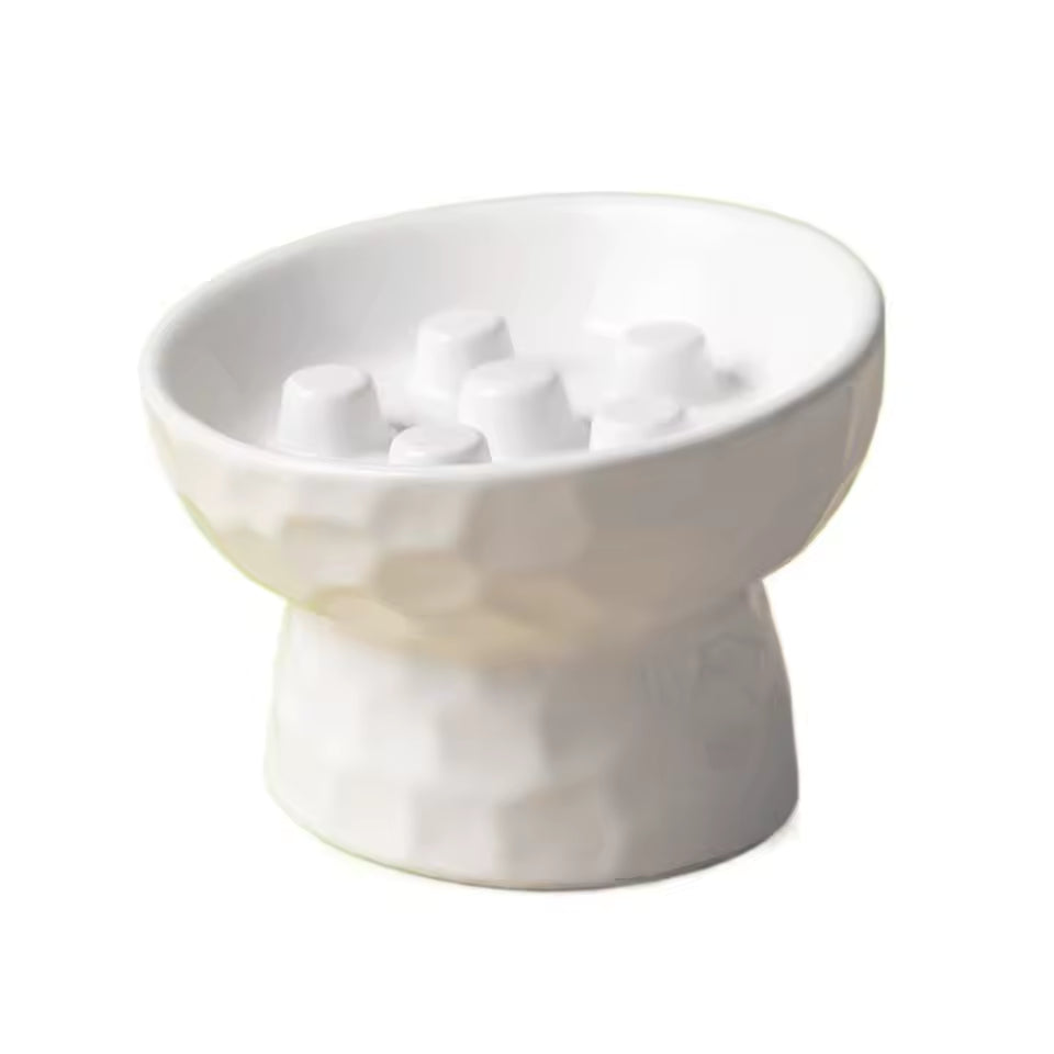 Gamelles anti glouton chat CeraZen Blanche