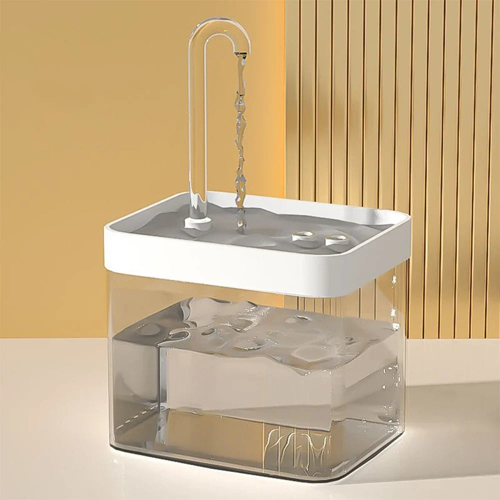 fontaine a eau chat Ultra QuietCatWaterFountain blanche et transparente