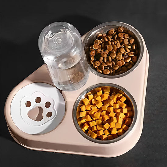 gamelle chat CatSelfServiceFeeder rose remplie
