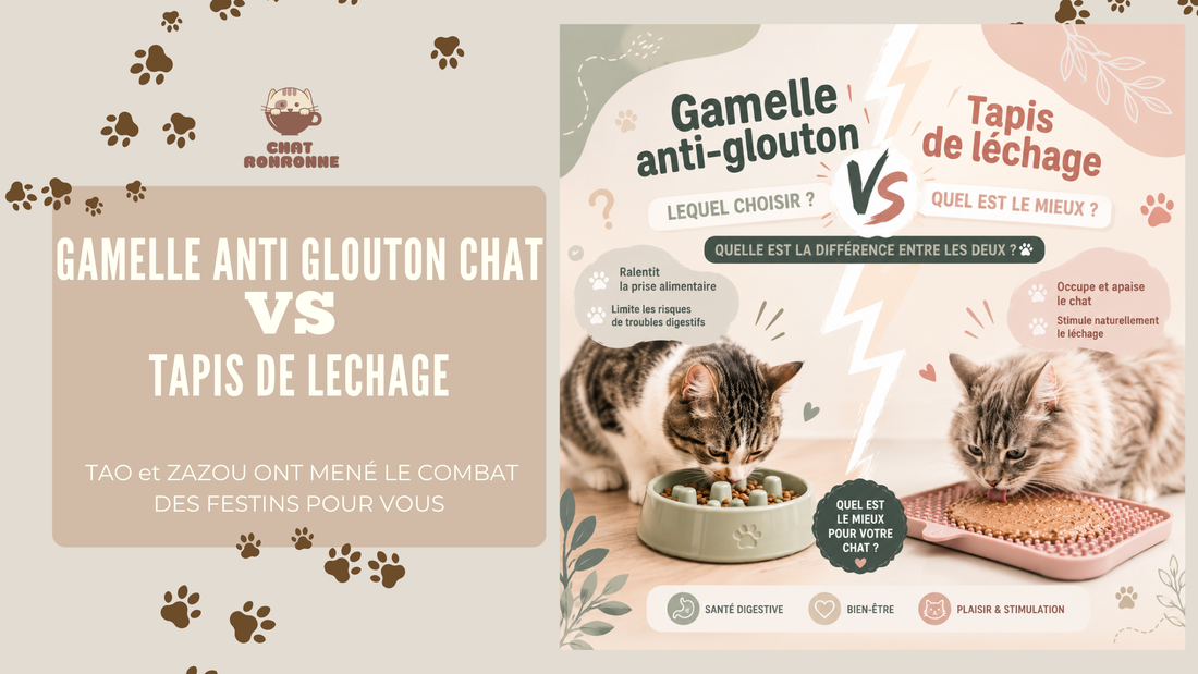 bannière blog gamelle anti glouton VS tapis de lechage 