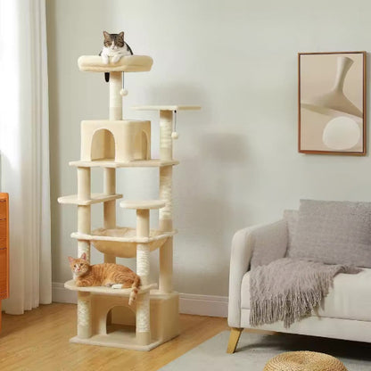  2 chats sur arbre a chat lodgecat beige