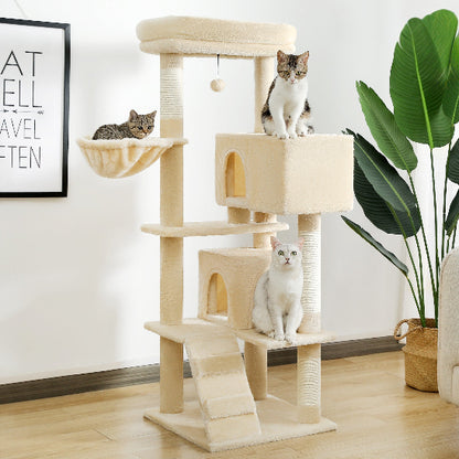 3 chats sur Arbre a chat ParadisFélin beige