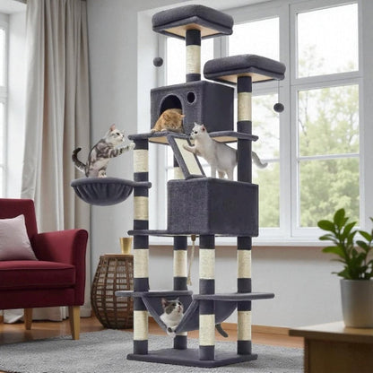 Chats qui jouent sur Arbre a chat Griff&Lux foncé