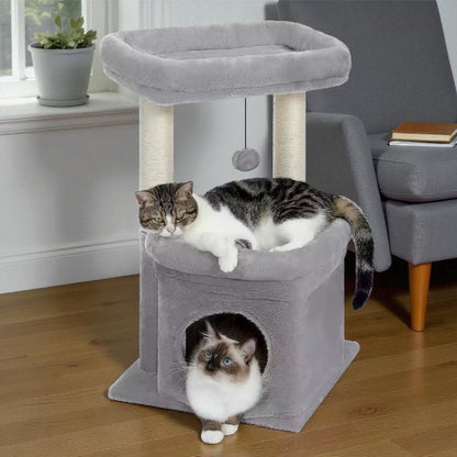 Deux chats avec Arbre à chat Felidouceur gris