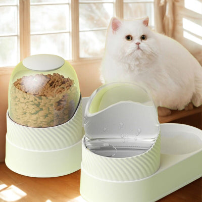 Distributeur croquettes chat PureFeeder-Set avec chat angora