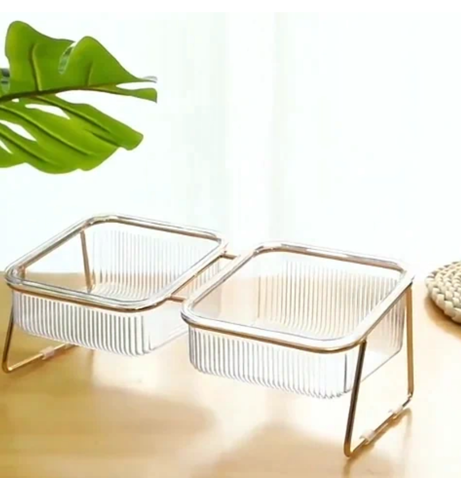 Gamelle chat Cristal&Chic double bol vide