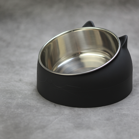 Gamelle chat EarCatBowl noir grand bol.