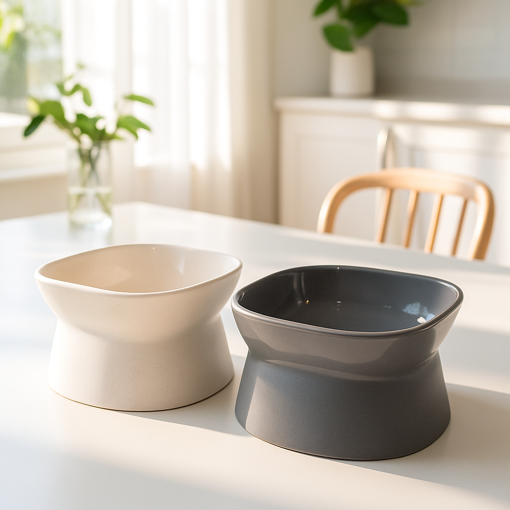 Gamelle chat NewCatBowl posée sur table 