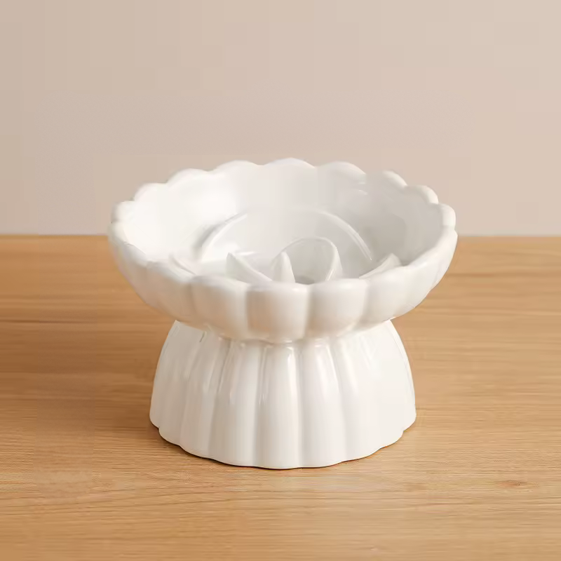 Gamelle chat anti glouton Bowl&Roses variante Blanche