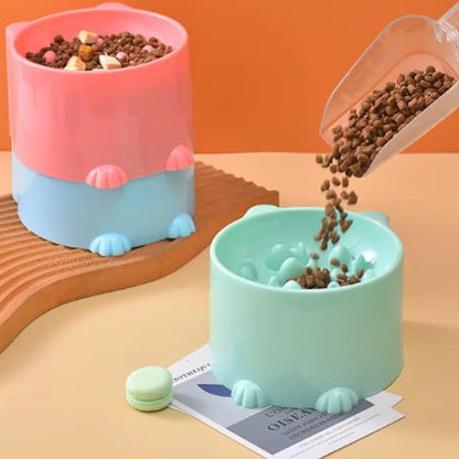Gamelles anti glouton chat CatFunBowl verte remplie plus variantes