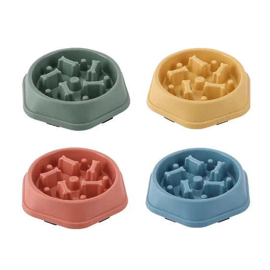 Quatre variantes Gamelle anti glouton chat Croq’Labyrinthe