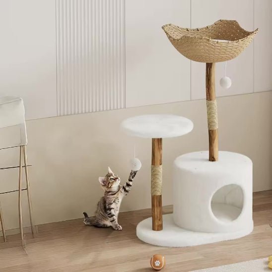 Arbre à chat en bois | Confort Scandinave - Chat Ronronne