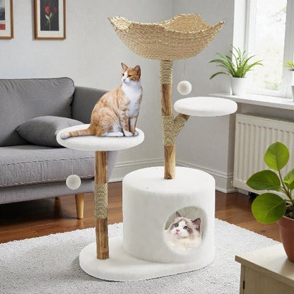 Arbre à chat en bois | Confort Scandinave - Chat Ronronne