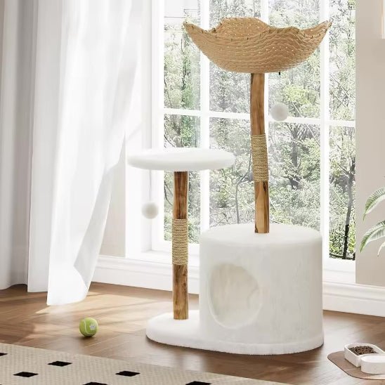 Arbre à chat en bois | Confort Scandinave - Chat Ronronne
