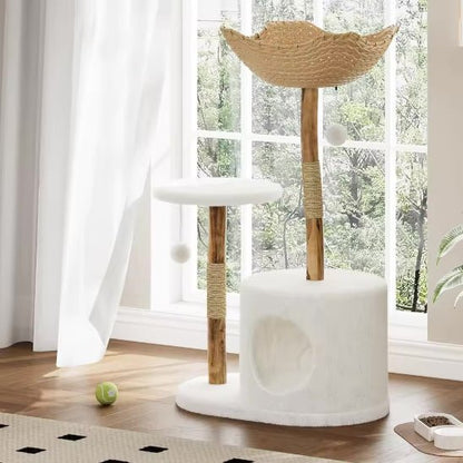 Arbre à chat en bois | Confort Scandinave - Chat Ronronne