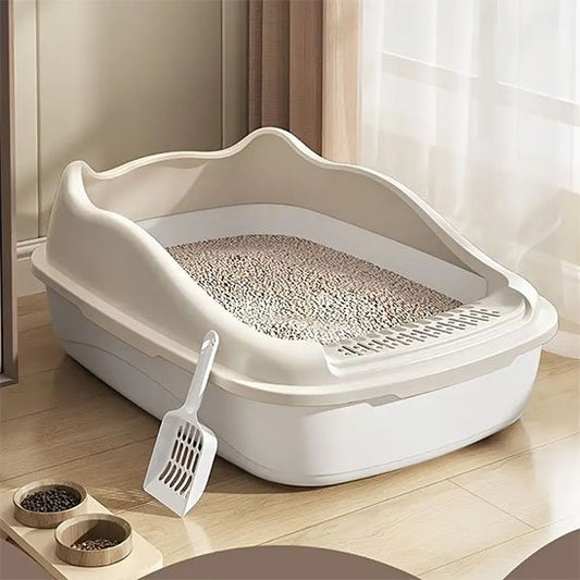 Bac à litière chat beige et pelle