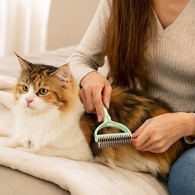 Brosse pour Chat verte