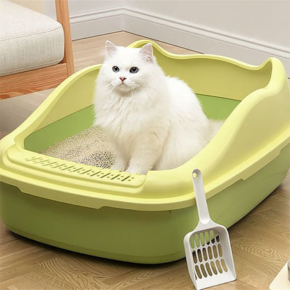Chat dans Bac à litière chat Vert