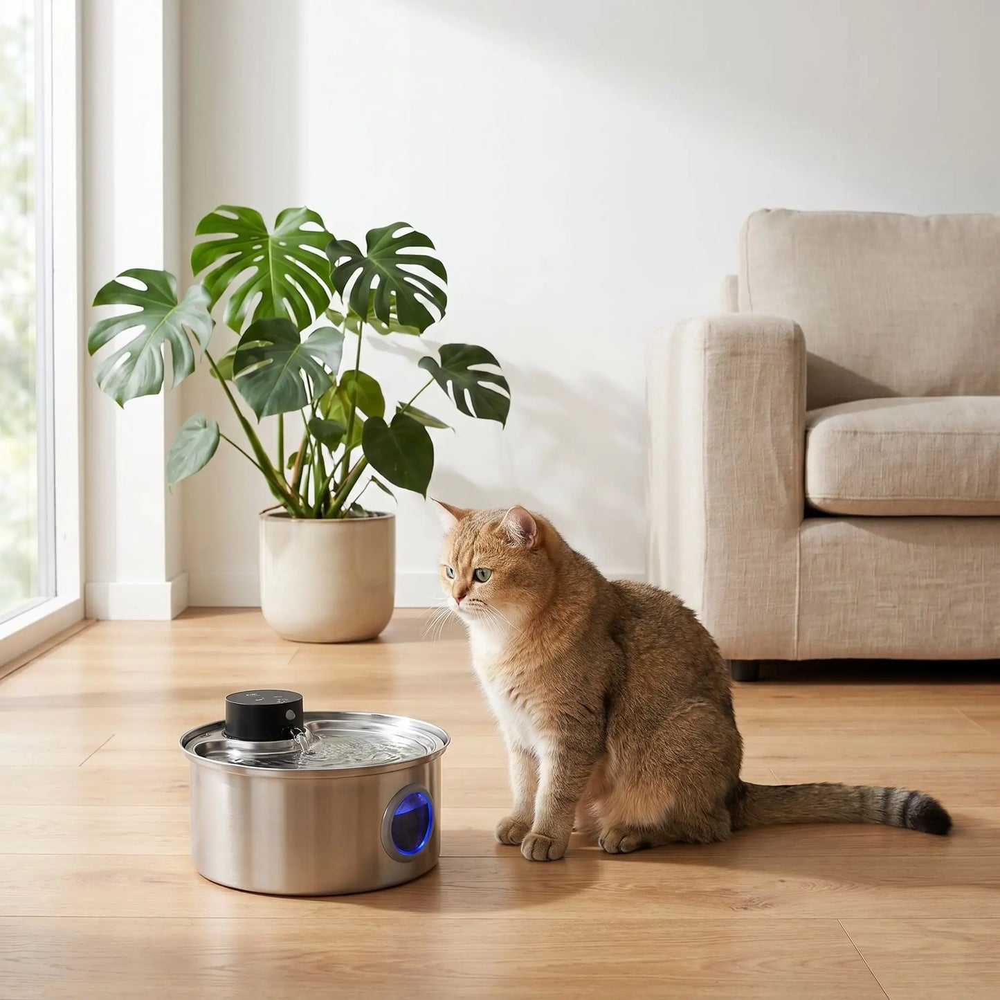 Chat et fontaine a eau chat freshfelin