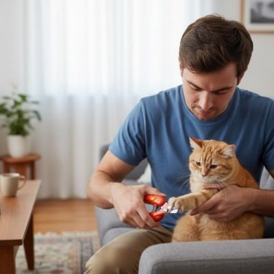 Coupe griffe pour chat rouge