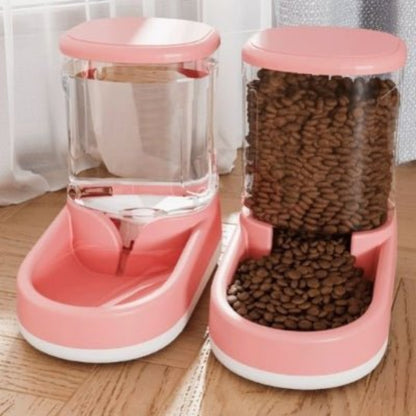 Distributeur de croquettes pour chat et eau AutoFeeder-XL rose