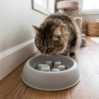 Gamelle anti glouton Chat PawFit grise