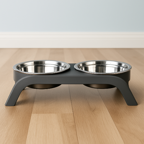 Gamelle chat surélevée Black&GrayBowl variante grise