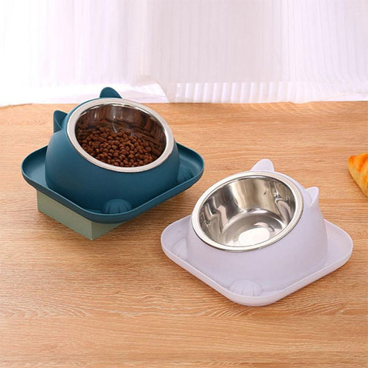 gamelles chat LittleEarBowl bleue et blanche