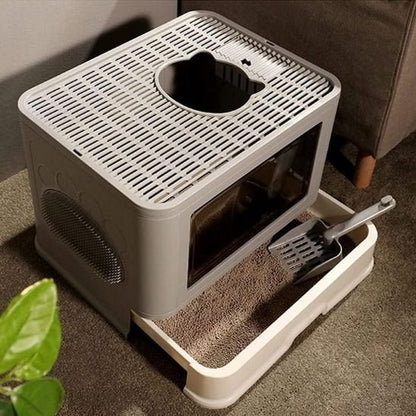 Maison de toilette pour chat | CleanComfort - Chat Ronronne