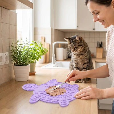 Tapis de léchage pour chat Turtle Violet